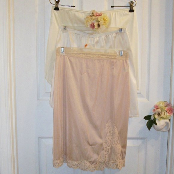 Vanity Fair & Vassarette Other - SOLD! Set of 3 Vanity Fair (1) & Vassarette (2) Slips Sz S 16" & 24" Ivory Nude